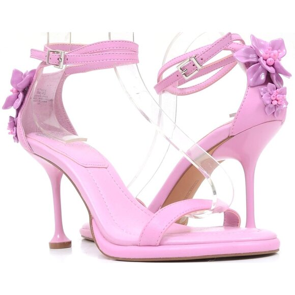 Vince Camuto Shoes - Vince Camuto Tanvie Sweet Lavender Floral Leather Anklet Sandals Heel Size 9 NEW